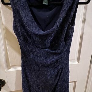 Elegant Navy Lace Dress Ral
